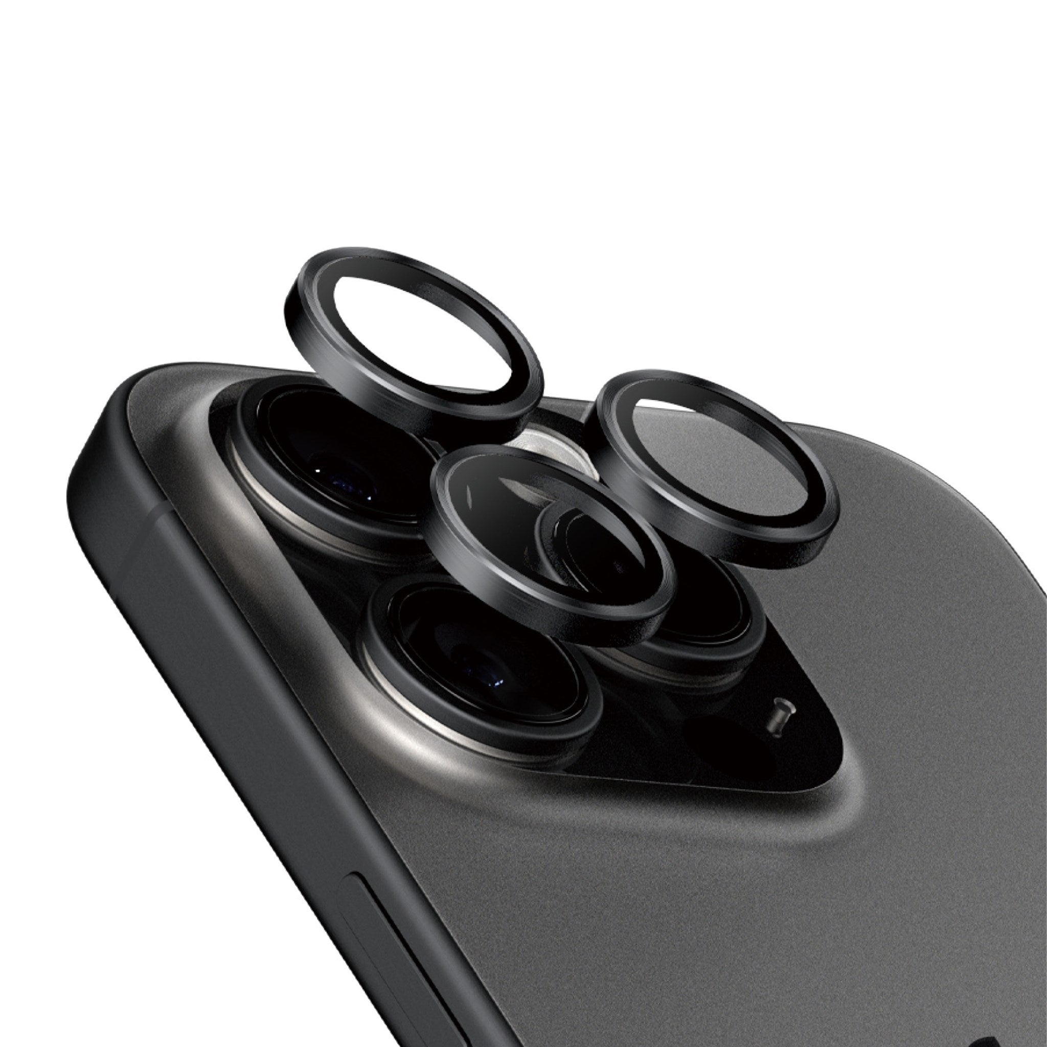 PanzerGlass® Hoops® Sort Titanium Kameralinsebeskytter iPhone 15 Pro | 15 Pro Max